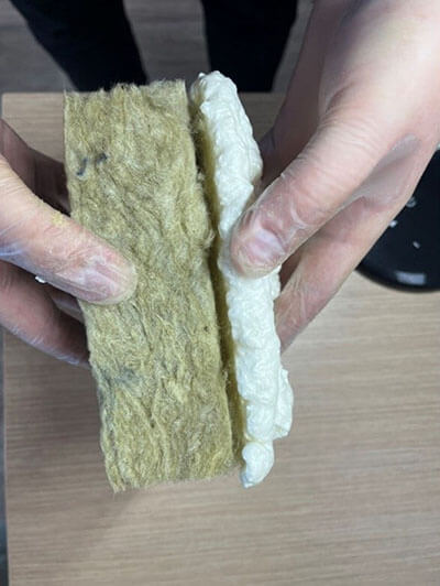 Рисунок исходных образцов минеральной ваты Т и монтажной пены Т